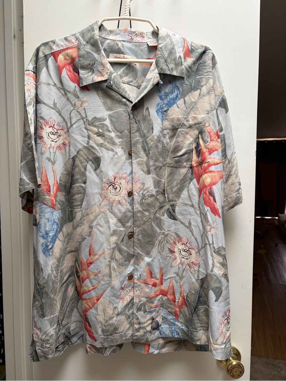 Tommy Bahama Tropical Button-Down with blue parrots
